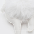 Keychain Accessories for Women - White Faux Fur Ball Charm Pompom Key Ring